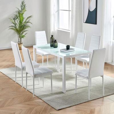 China Modern Dining Table Set Of 6 Furniture Wholesale Extendable Legs Dining Chairs for sale