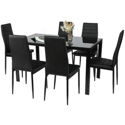 China New design expandable multifunctional furniture stainless steel dining table glass sets for sale