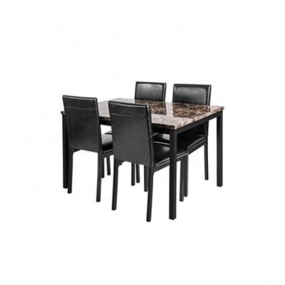 China Manufacturer Modern Design Brown Marble Dining Table Convertible Set for sale