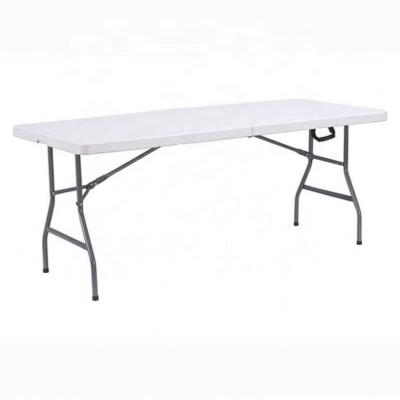 China 4Ft Portable Plastic Folding Half Round Dining Table Plastic Outdoor Furniture Round Table For Party Wedding Banquet And Other Events for sale