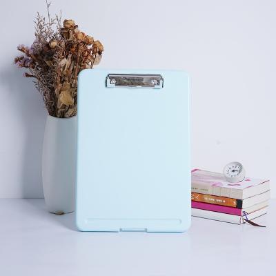 China Logo Portable Storage File Clipboard Case A4 Document Box Easy Custom Stationery Handheld Plastic Clipboard for sale