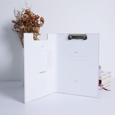 China Easy Folding A4 Clip Board PVC Double Sided Clipboard with Pocket Board Clip for School Hospital Office for sale