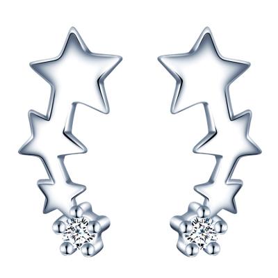 China New Design Hot Selling Nickel Free Women's Fashion Earrings Silver Jewelry, Star Shaped Earrings for sale