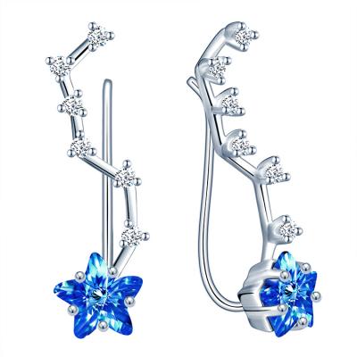 China Nickel Free 925 Sterling Silver Earing Cuffs Star Ear Wrap Crawler Hook Earrings for sale