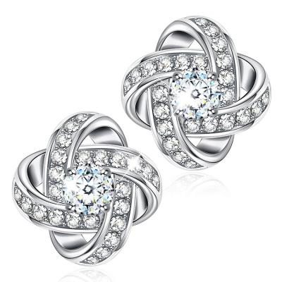 China FASHIONABLE 925 Sterling Silver hot selling satellite earrings, 5A zircon earring series stud earrings for sale