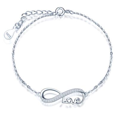 China FASHIONABLE Wholesale Customized Infinity Bracelet 925 Sterling Silver Bracelets For Ladies for sale