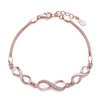 China Romantic Charm Rose Gold Bracelet of 925 Sterling Silver Bracelet Jewelry Infinity for sale