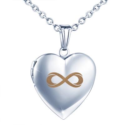 China Romantic Stainless Steel Pendant Photo Necklace Heart Pendants Necklace For Women for sale