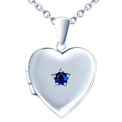 China 19.7 Inch Romantic Photo Pendant Heart Shape Necklace Stainless Steel Dangling Chain For Women for sale