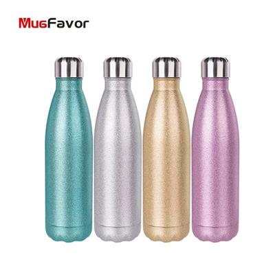 China Durable MugFavor Double Wall 17oz/500ml Color Stainless Steel Cola Bottle Vacuum Glitter Bottle CokeB17G Glitter Water Bottle for sale