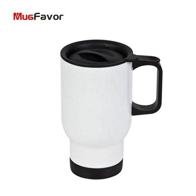 China MugFavor Sublimation Full White Coated Stainless Steel Travel Mug MSS14W Car Stainless Steel Viable Higher Quality Mug 14 oz for sale