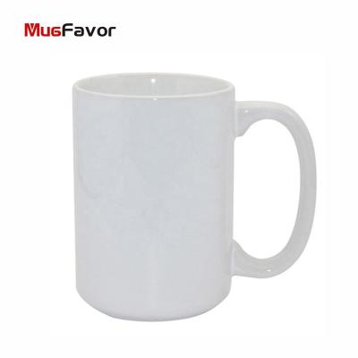 China Custom Photo Safe Sublimation 15oz Large White Ceramic Dishwasher Safe Coffee Mug Personalized Oversized White Mug MW15 for sale