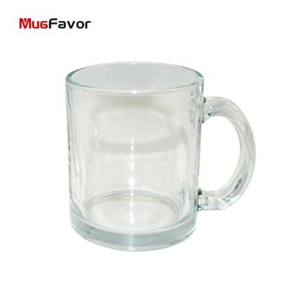 China MugFavor Wholesale Photo Viable Sublimation Custom Printing Glass 11oz Sublimation Coffee Mug Glass Clear Glass Drinkware MG11C for sale