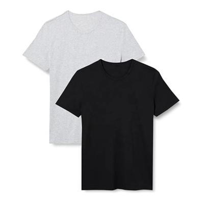 China Breathable Custom Logo Men T-shirts Plain White Solid White Mens T-shirts 100 Cotton O Neck Black Tee For Man for sale