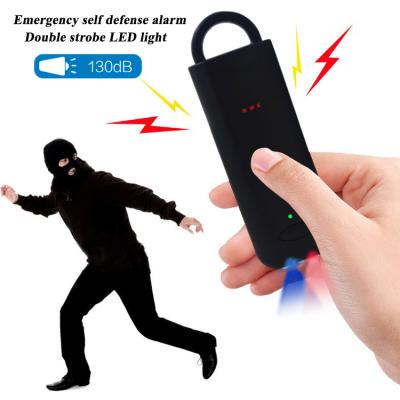 China Older 130dB Kids Wife With LED Light And Safe Personal Alarms Personal Alarm Key Chain For Women Security Siren for sale