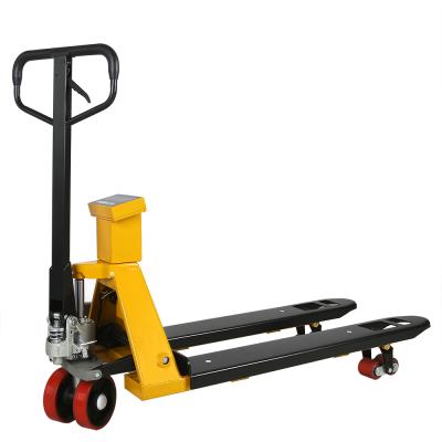 China Hotels 1-3T Ton Capacity Hydraulic Pump Manual Forklift Weighing Pallet Scale for sale