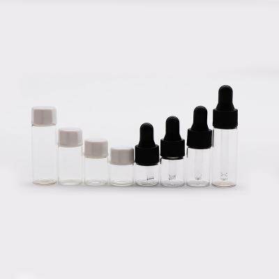 China Mini Amber 1ml 2ml 3ml 5ml 10ml Cosmetic Eco Friendly Empty Tubular Oil Dropper Glass Vial With Screw Cap for sale