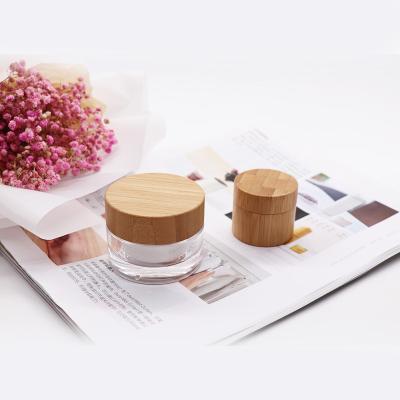 China Factory Price Cosmetic Wholesale Bamboo Cream Jars For Face Eye Cosmetic Packaging Jar for sale