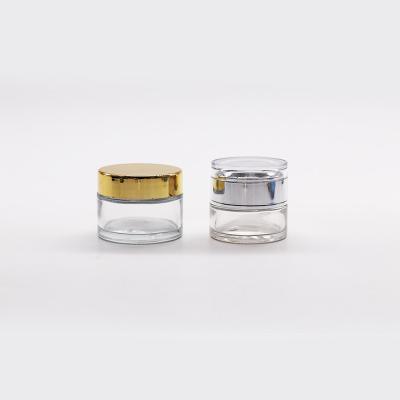 China Cosmetic Cream 50ml Clear Glass Cosmetic Jar With Acrylic Lids for sale