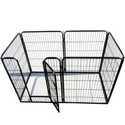 China Viable Black Silver Strong Heavy Duty Square Tube Metal Puppy Play Pen for sale