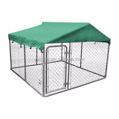 China Breathable Large Dog Kennel Cage 2 In 1 Large Heavy Duty Steel Outdoor Cage 10 Or 15 Feet Long for sale