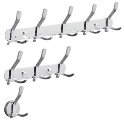 China Chrome Plating Silver Stainless Steel Bathroom Towel Hooks Waterproof Multipurpose for sale