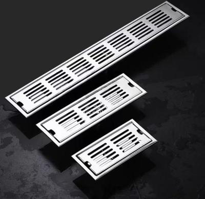 China Brush Polishing Floor Drain SS 304 Linear Rectangular Shape For Bathrooms for sale