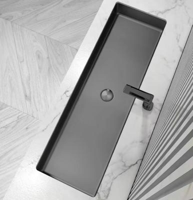 China Bathroom Undermount Stainless Steel Vessel Sinks Satin Brushed Finish Rectangular Shape for sale