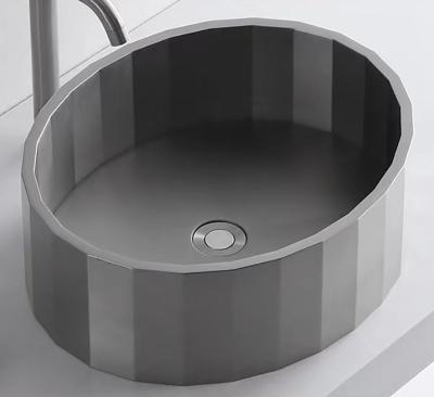 China Ovale de Badkamersgootstenen van het Roestvrij staalschip met Matte Black Matte Grey Color Te koop