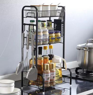 중국 Stainless Steel Condiment Storage Rack , 3 Tiers Countertop Spice Shelf ODM 판매용