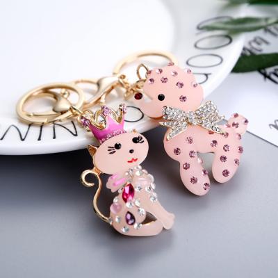 China Durable Yongze Woman Metal Cat Living Animal Key Chain Colorful Animal Head Holder for sale