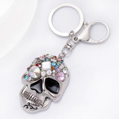 China European and American fashion creative skeleton metal diamond style fashion bag key chain ornaments for sale