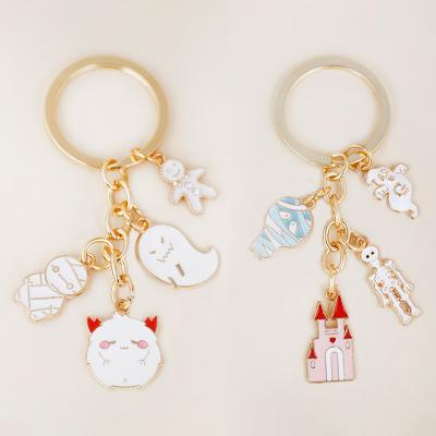 China Pumpkin Castle Home Decoration Bag School Car Gift Key Chain New Halloween Cartoon Pendant Keychain Funny Classic Ghost Creative for sale