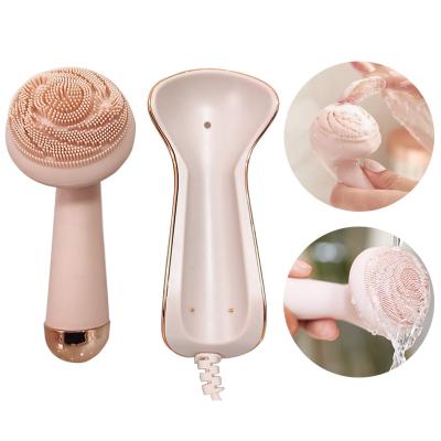 China Electric DEEP CLEANSING Massager Sonic Silicone Facial Cleansing Brush Waterproof Washing Waist Cutting Machine Face Detergent for sale