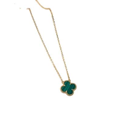 China TRENDY 18K Gold Plated Stainless Steel Designer Inspired Four Leaf Clover Necklace Jewelry For Women for sale