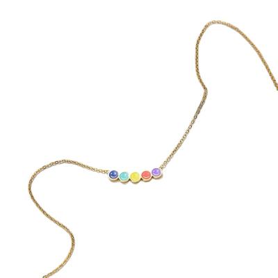 China Stainless Steel Cute Popular Necklace Simple Face Style Fashion Smiling Design 18K Gold Plating Does Not Lose Color Female Models for sale