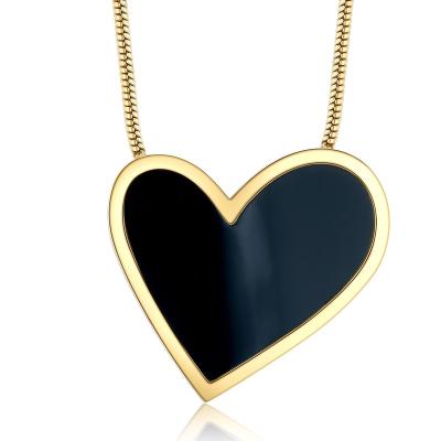 China Fashion Design New Stainless Steel TRENDY Love Pendant Necklace 18K Gold Plated Jewelry For Women for sale