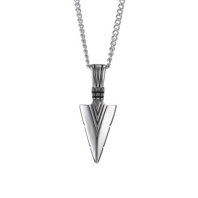 China CLASSIC Arrowhead Stainless Steel Dangling Necklace Top Fashion Do Not Lose Color Design Men And Women Universal Models for sale