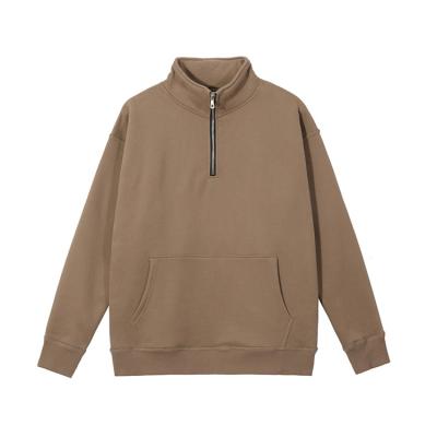 China Anti-Wrinkle Zip Up Hoodie With Half Zip Made With Soft Modal Stand Collar Sleeves For Crewneck Sweatshirt for sale