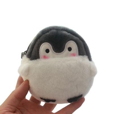 China Plush Miniature Stuffed Velvet Penguin Shaped Purse Zero Bag Custom Plush Toys With Your Logo Plush Coin Suitcase for sale