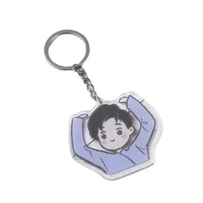 China Custom Colored Acrylic Board Printed Key Chain China Glitter Key Chain Cartoon Anime Epoxy Acrylic As Promotional Gift for sale