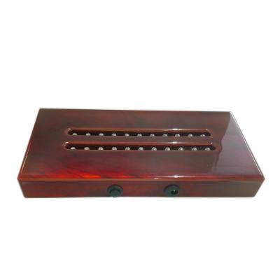 China Europe Two Line Lights Piano Lacquer Finish Rectangle Red Wood Led Crystals Crafts Display Light Base for sale