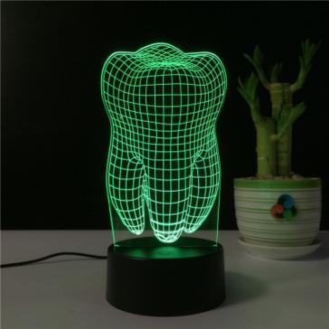 China BOSHI Tooth Shape Eco-friendly Lamp for 3D Illusion Multi Colors USB Sleep Desk Night Light for Children's Gifts for sale