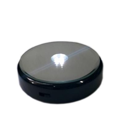 China Wholesale Shinny Black Plastic Round Mirror Led Battery Light Display Stand Base for sale