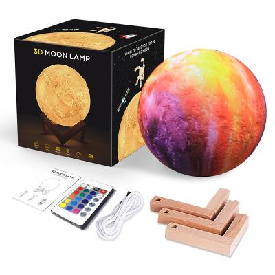 China 3D Room Printed Moon Lamp Led Dimmable LED Night Light Moonlight for sale