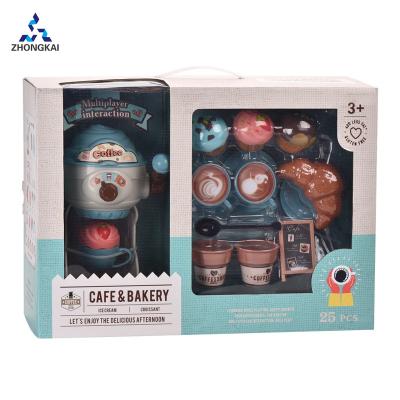 China Hot Selling Plastic Kids Kitchen Toys Coffee Maker Funny Theater Home Kitchen Coffee Machine Set for sale