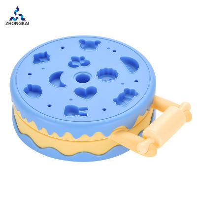 China High Quality Plastic Kids DIY Kitchen Toys Color Mud Toys Cake Burger Machine Hand Made Set for sale