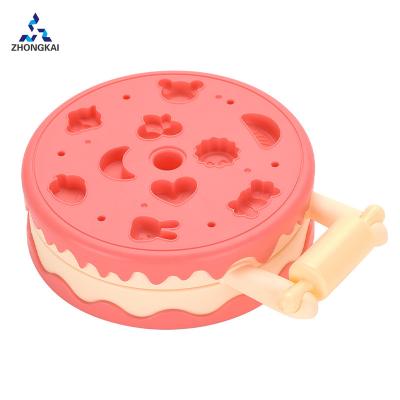 China Plastic Children's Favorite Kitchen Toys Creative DIY Color Mud Burger Machine Set Toy for sale