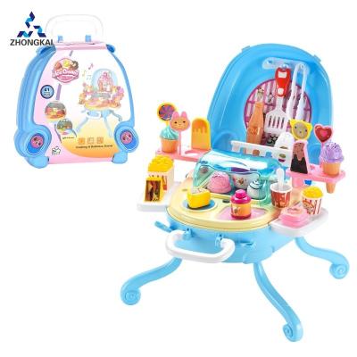 China Hot Sale Plastic Kitchen Toy Pretend Play 41PCS Various Assemble Ice Cream Candy Suitcase for sale