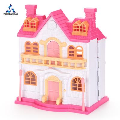 China Wholesale Cute Plastic Girls House Toys Hot Dollhouse Plastic Large Villa With Various Furnitrues for sale